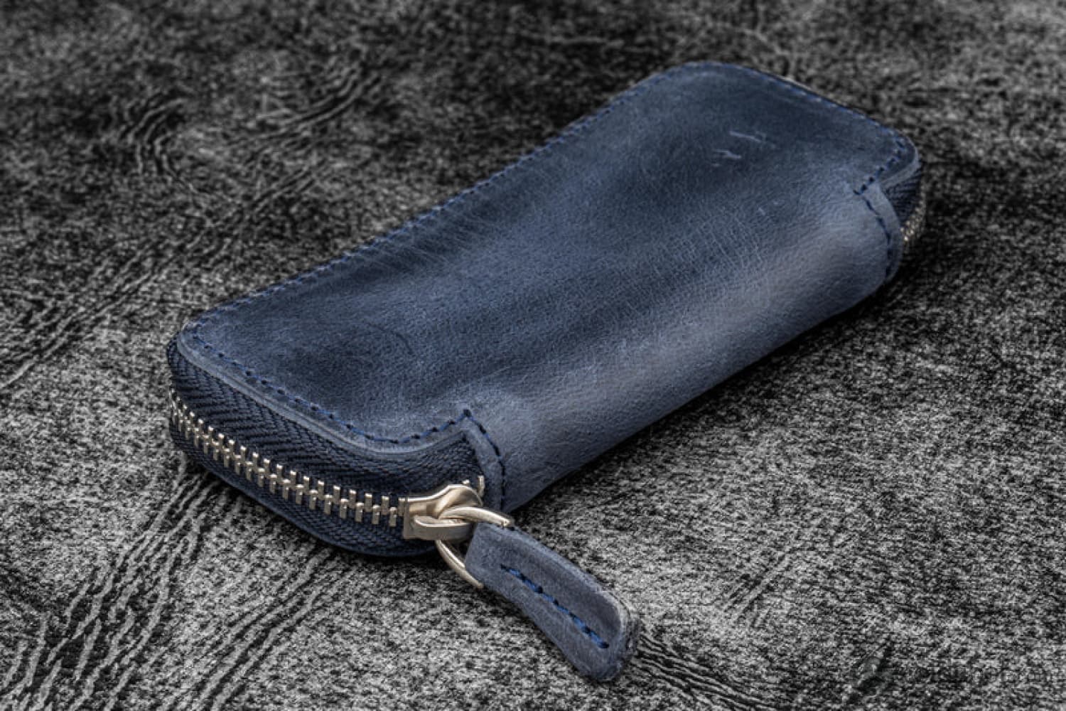 Galen Leather 2 Pen Case for Kaweco Pocket Pen - Premium Crazy Horse Navy Blue Leather Holder | Perfect for Travel, Office & School Organization