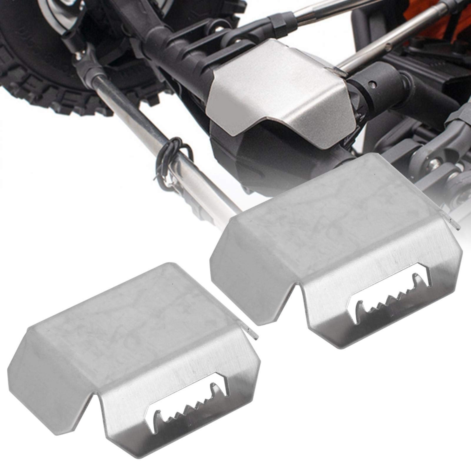 Durable RC Car Spare Parts - 2Pcs Silver Axial Guard Armor for RC Car Models | High-Quality Replacement Parts | Perfect for Off-Road Racing & RC Car Maintenance