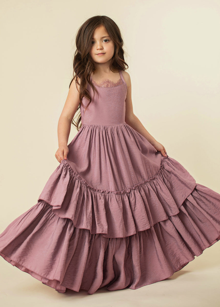 Evony Women's Elegant Orchid Floral Print Dress - Perfect for Parties, Weddings & Special Occasions