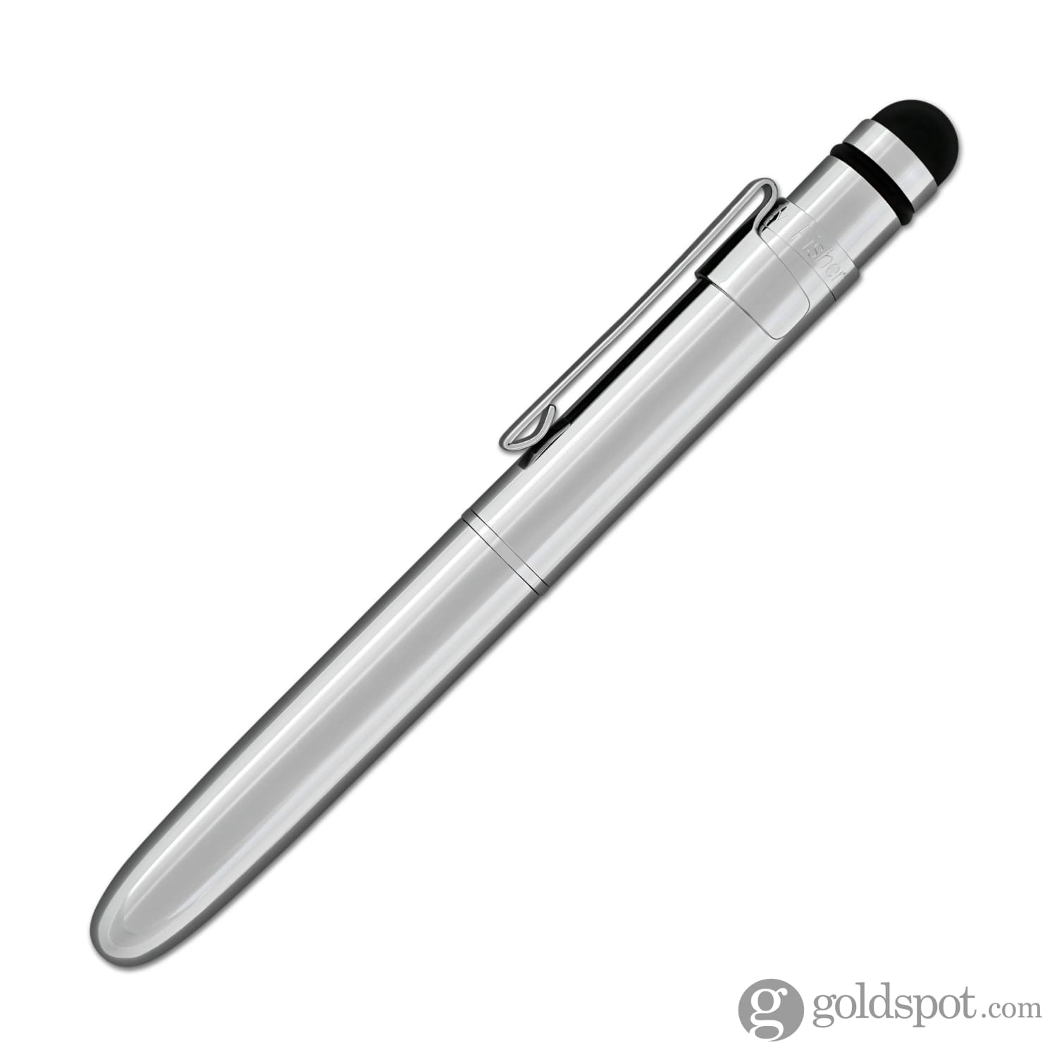 Fisher Space Pen Bullet Grip Ballpoint Pen with Stylus & Clip - Chrome Finish Writing Instrument for Everyday Carry, Note Taking & Outdoor Adventures