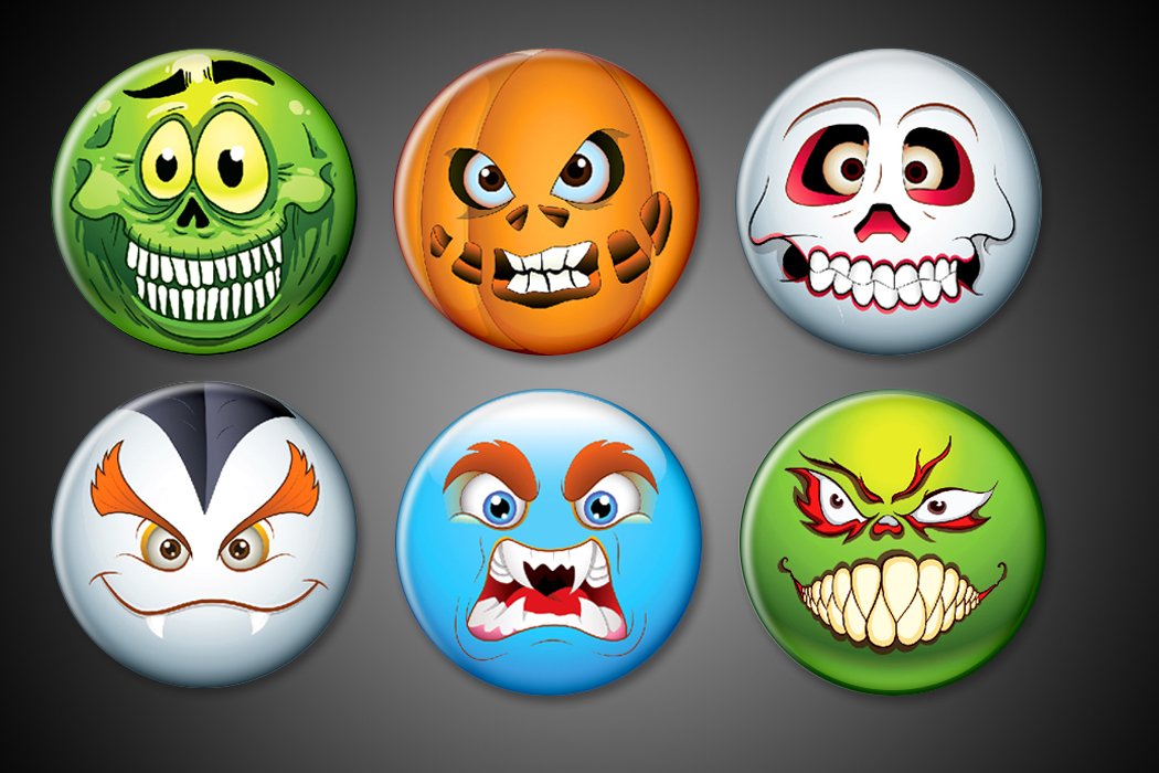 Halloween Emoji Magnets Set - Scary Pumpkin Faces for Fridge & Boards | Party Decor