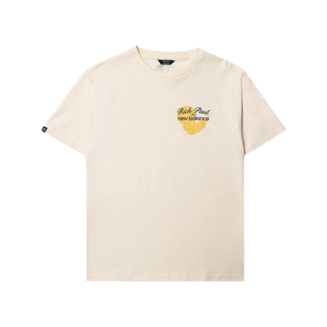 New Balance x Rich Paul Beige T-Shirt - Men's Casual Cotton Tee for Streetwear & Everyday Comfort
