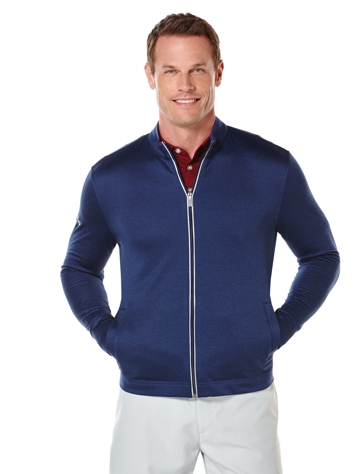 Callaway Men's Full Zip Long Sleeve Waffle Knit Fleece Golf Jacket - Comfortable & Warm (Sizes Small to 4X Big & Tall) - Perfect for Golfing, Outdoor Activities & Casual Wear