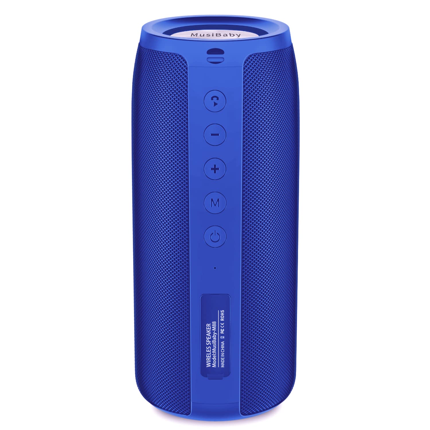 MusiBaby M88 Bluetooth Speaker with Dual Pairing, Bluetooth 5.3, Loud Stereo Sound, Booming Bass, 30H Playtime - Perfect for Home, Outdoor Party, Beach, Camping, and Travel (Blue)