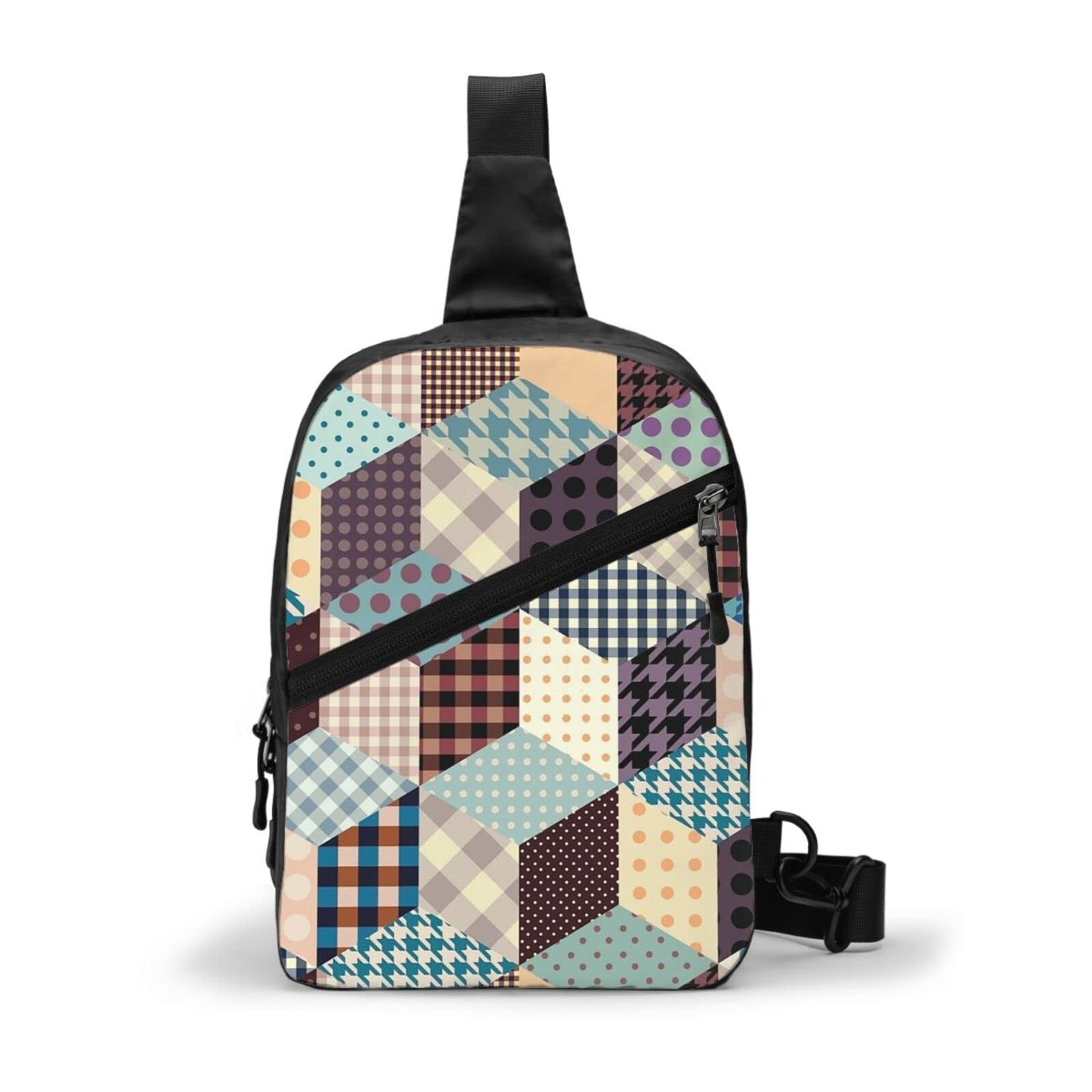 Abstract Geometric Cubes Sling Crossbody Backpack - Lightweight Shoulder Bag for Men & Women - Perfect for Hiking, Travel, Cycling & Everyday Use