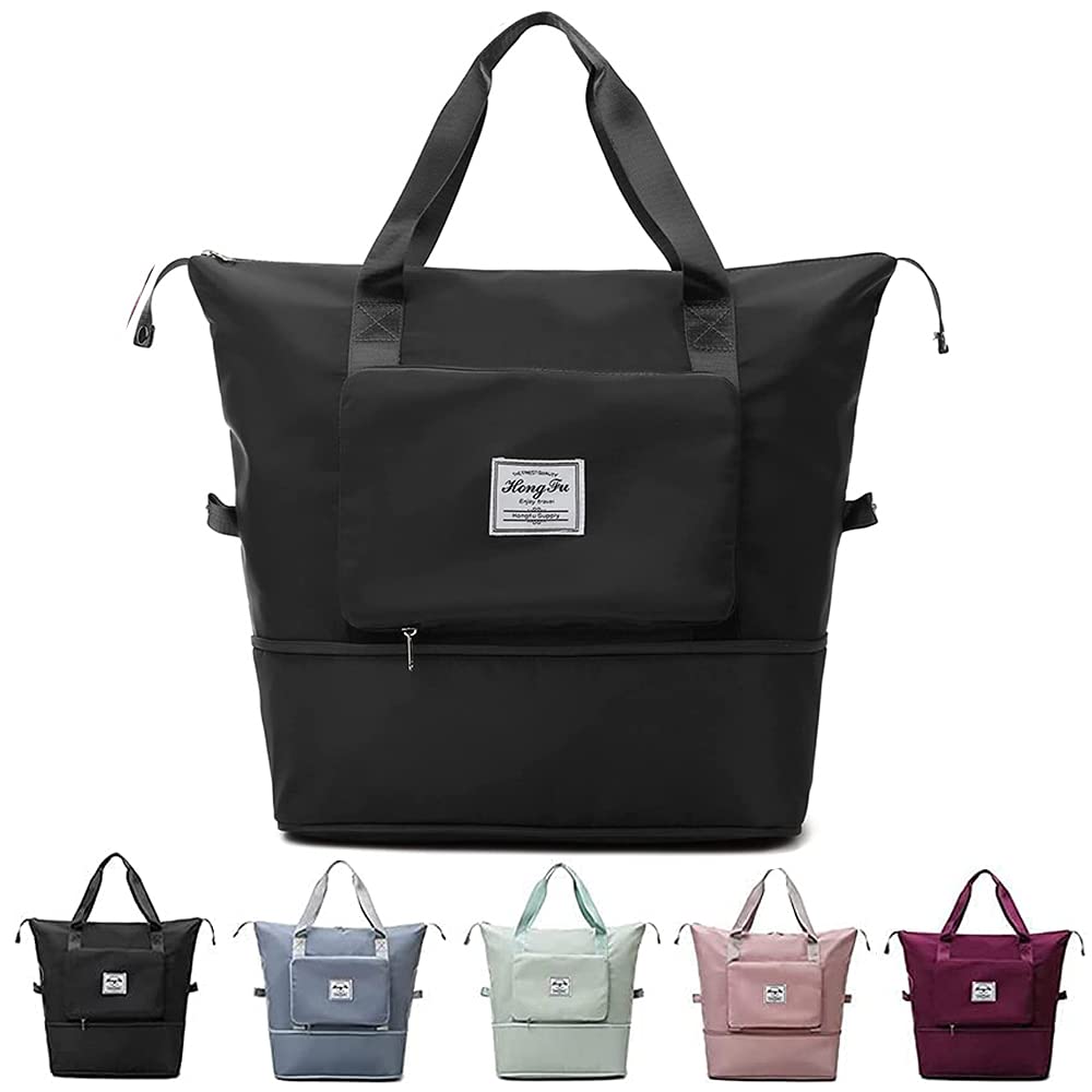 Foldable Wet/Dry Travel Bag - Waterproof Collapsible Large Capacity Handbag for Women & Men | Perfect for Camping, Beach Trips, Gym & Air Travel