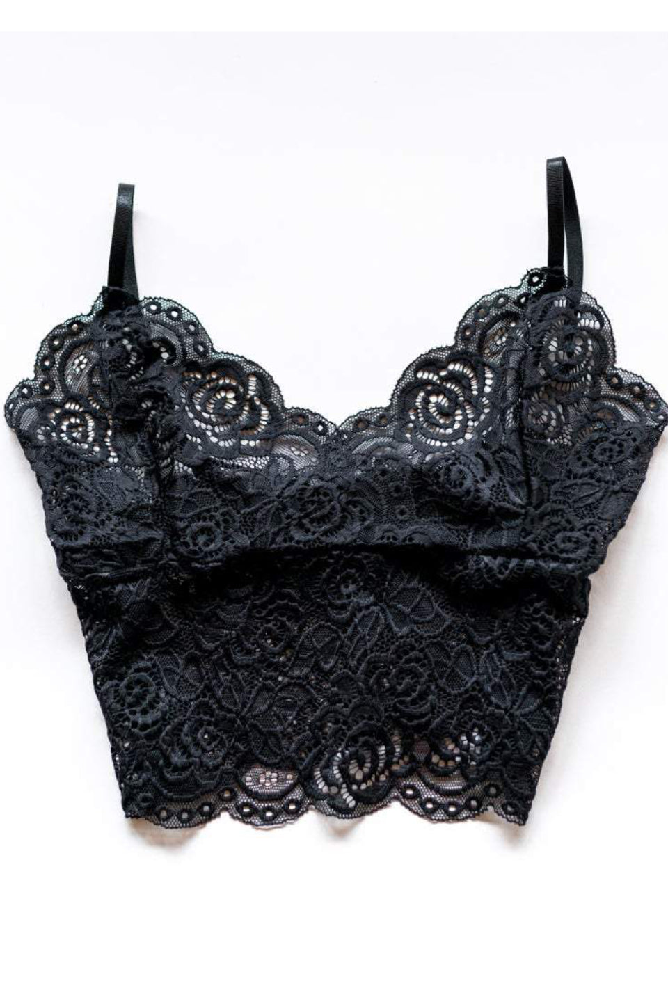 Strappy Black Lace Bralette - Sexy Comfortable Wireless Bra for Women | Perfect for Everyday Wear, Date Night & Layering Under Sheer Tops