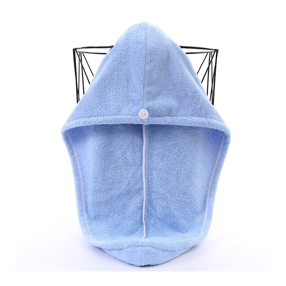 1PC Soft Microfiber Hair Towel for Women & Men - Quick Dry Shower Turban Cap, Gentle Hair Wrap for Wet Hair After Bathing & Swimming (Blue) - Perfect for Salon, Spa, Travel & Home Use