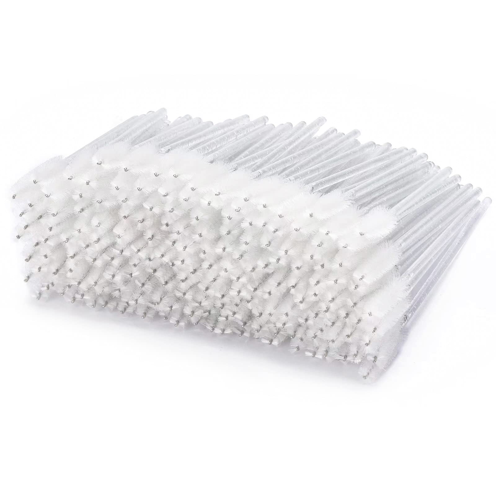 200 Pcs Disposable Mascara Wands - Crystal Spoolie Brushes for Eyelash Extensions & Eyebrow Makeup | Perfect for Lash Artists, Salon Professionals & DIY Beauty | White Spooly Applicator Brushes for Sanitary Lash Application & Makeup Kits