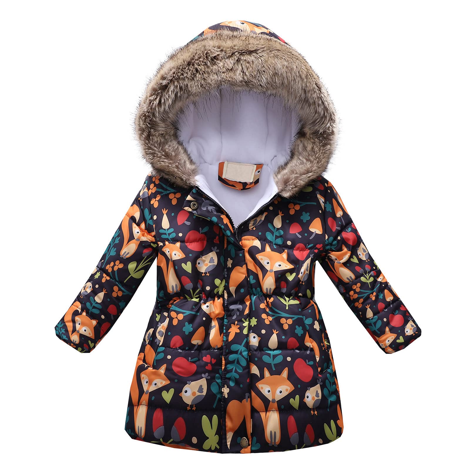 Baby Girls Winter Jacket - Thick Warm Windproof Hooded Coat for Toddlers & Kids | Outdoor Play, Snow Day & Cold Weather Protection