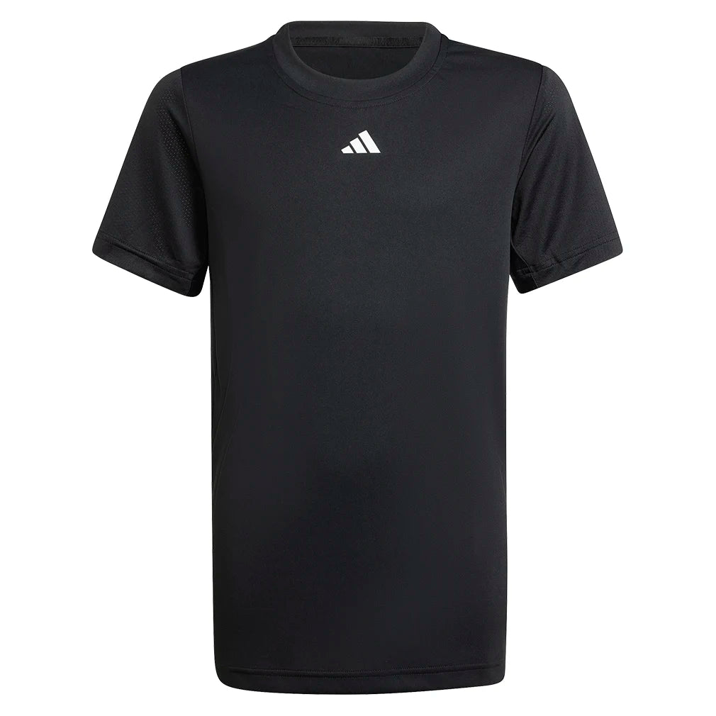Boys' Pro Tennis Top - Black Performance Shirt for Junior Athletes | Perfect for Tennis, Training & Sports Activities