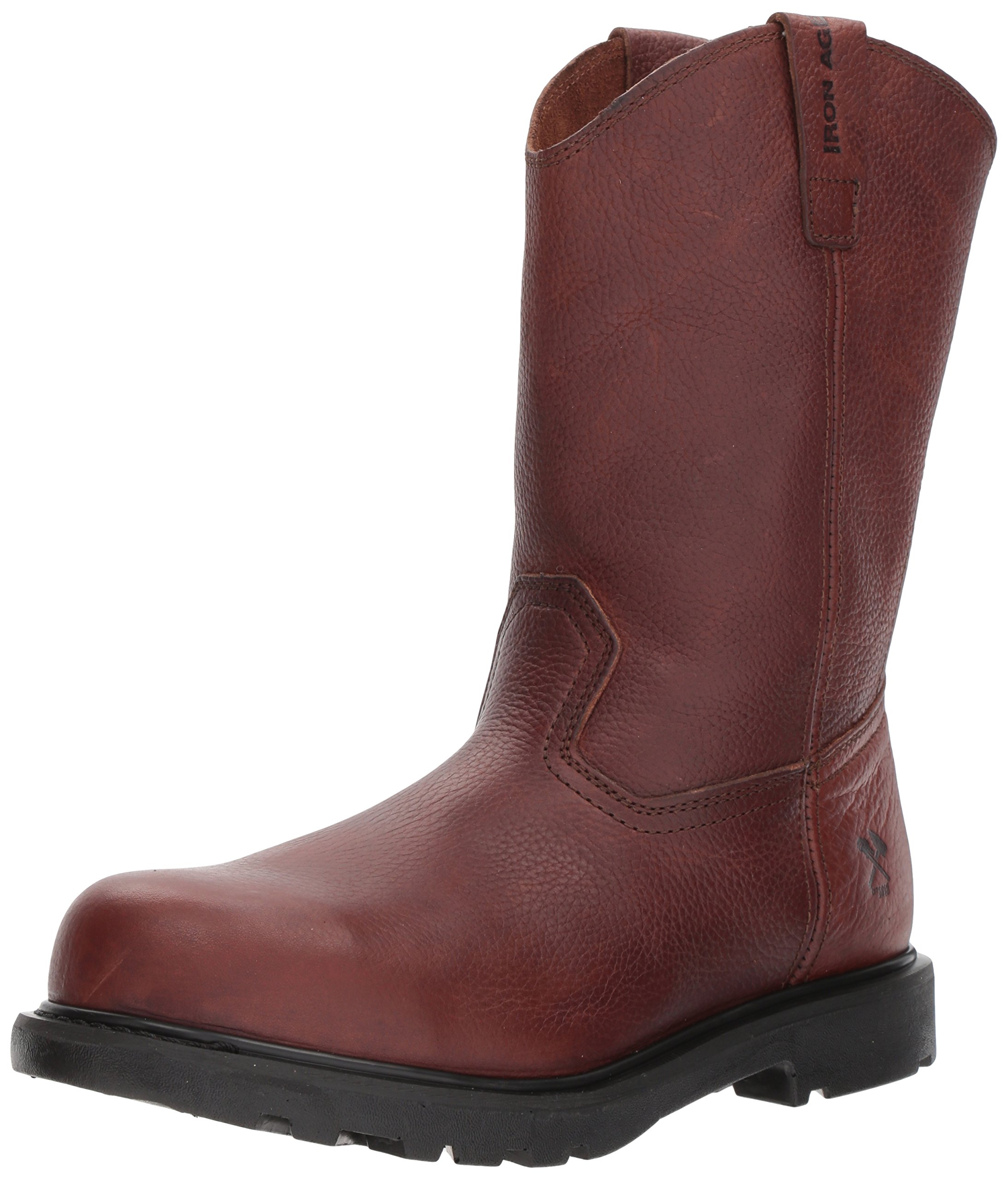 Iron Age Men's Hauler 11-Inch Wellington Electrical Hazard Composite Toe Work Boots - Brown | Waterproof & Slip-Resistant for Construction, Farming & Outdoor Work