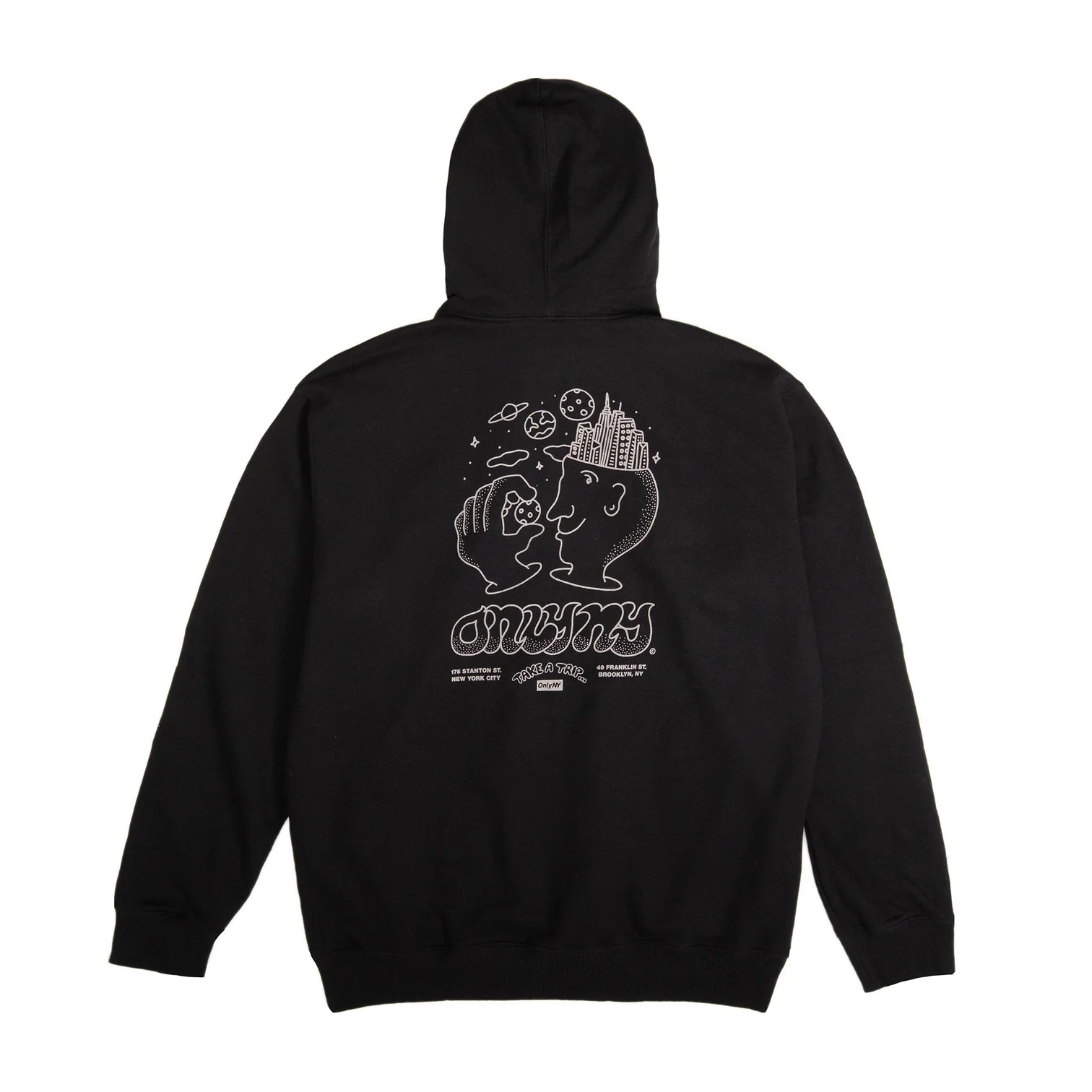 Only NY Astral Traveling Zip Up Hoodie - Black | Men's & Women's Casual Streetwear | Perfect for Travel, Gym & Everyday Wear