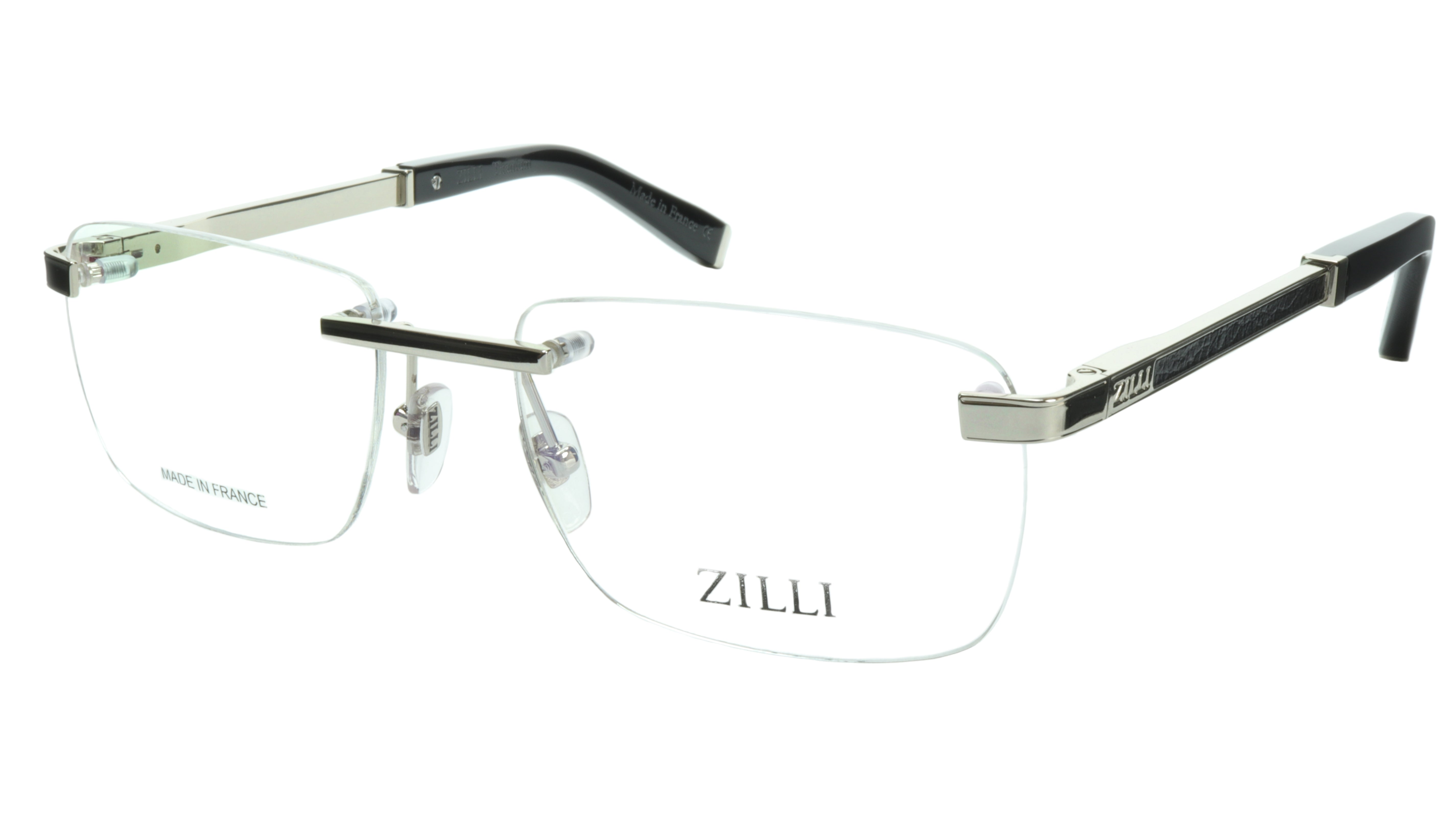 ZILLI Titanium Acetate Eyeglasses Frame - Silver French Made ZI 60034 C07 | Lightweight & Durable Glasses for Work, Reading & Fashion