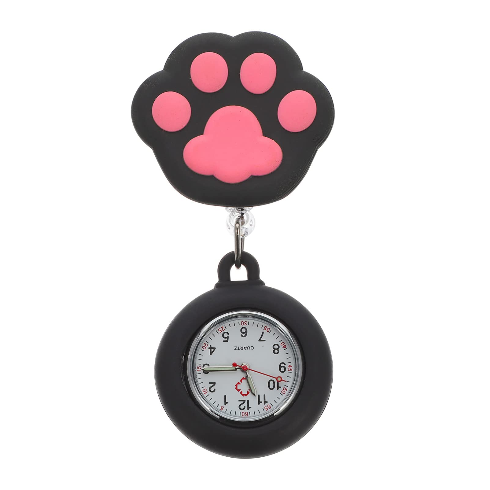 ULTECHNOVO Nurse Pocket Watch - Retractable Medical Fob Watch with Clip for Nurses & Doctors (Red) | Perfect for Healthcare Professionals, Clinical Shifts & Hospital Use