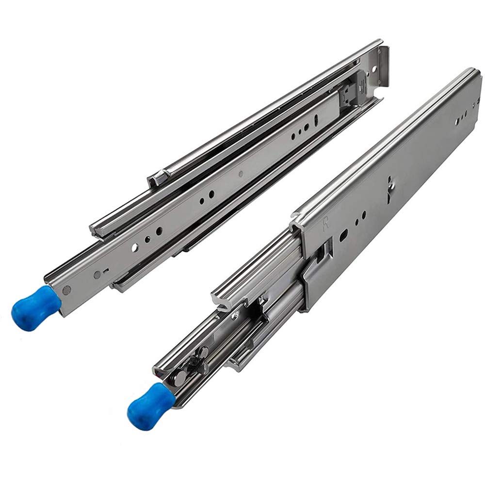 Heavy Duty Drawer Slides 10-60 Inch with Lock - Full Extension Ball Bearing Side Mount Slides 200lb Capacity (Pair) - Perfect for Kitchen Cabinets, Tool Chests & Office Furniture