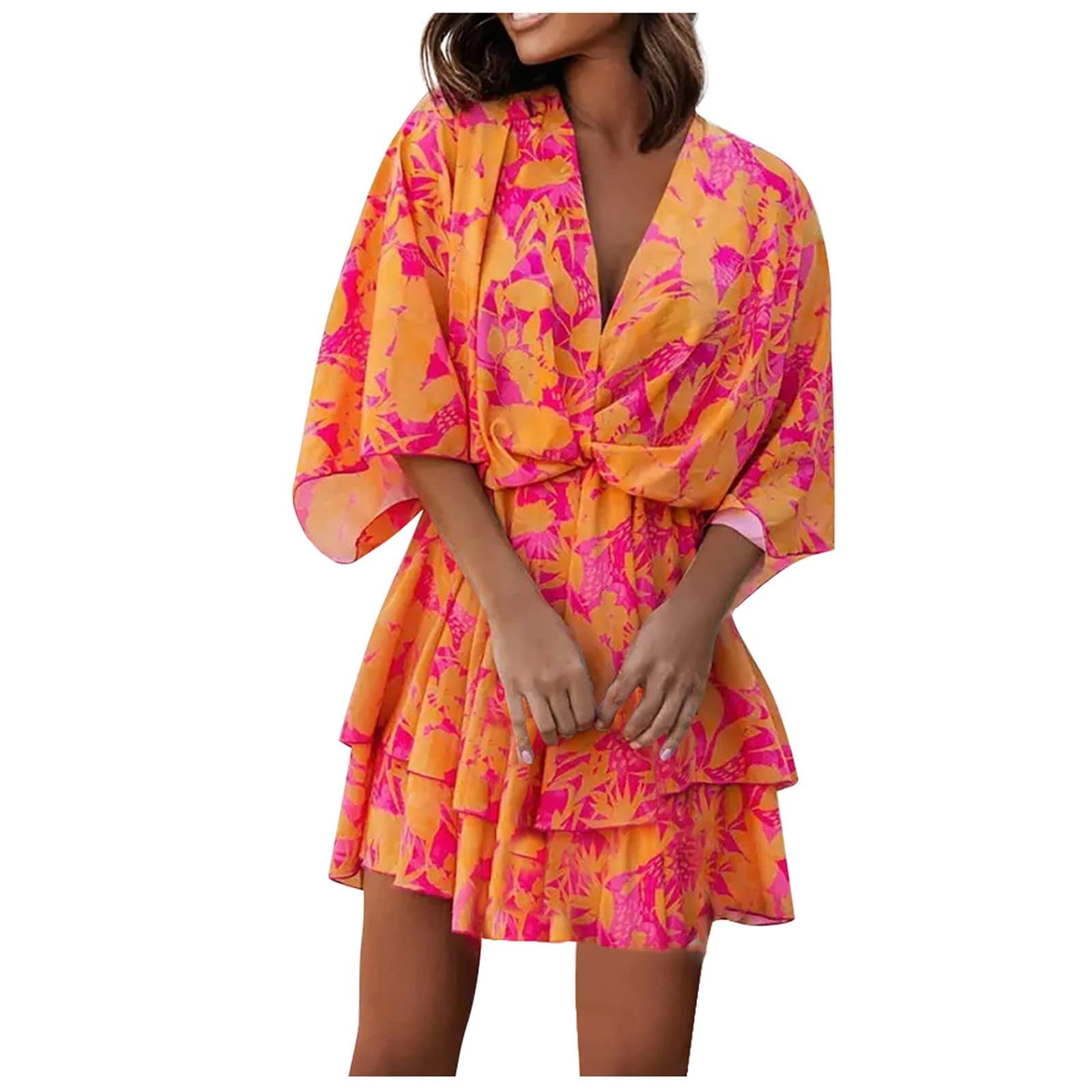 Levmjia Women's Summer Wrap Dress 2022 - Fashion Casual Sleeveless Mini Dress with Pockets, Floral Print, Sexy & Comfortable | Perfect for Beach Vacations, Date Nights & Summer Parties