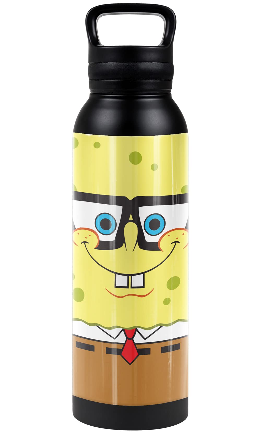 Spongebob Official Insulated Water Bottle 24 oz - Vacuum Stainless Steel, Leak Proof, Loop Cap - Perfect for School, Gym, Hiking & Outdoor Activities