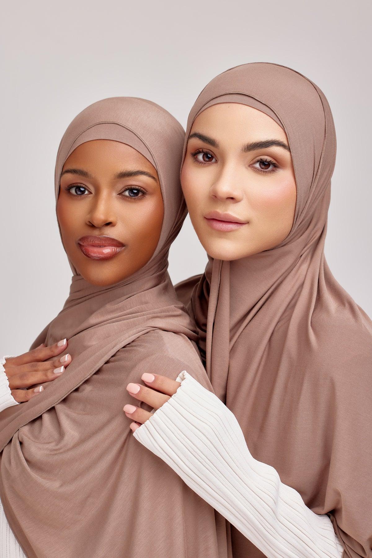 OEKO TEX Certified Bamboo Jersey Hijab Set - Soft & Breathable Cedar Earth Color - Perfect for Daily Wear, Prayer & Modest Fashion
