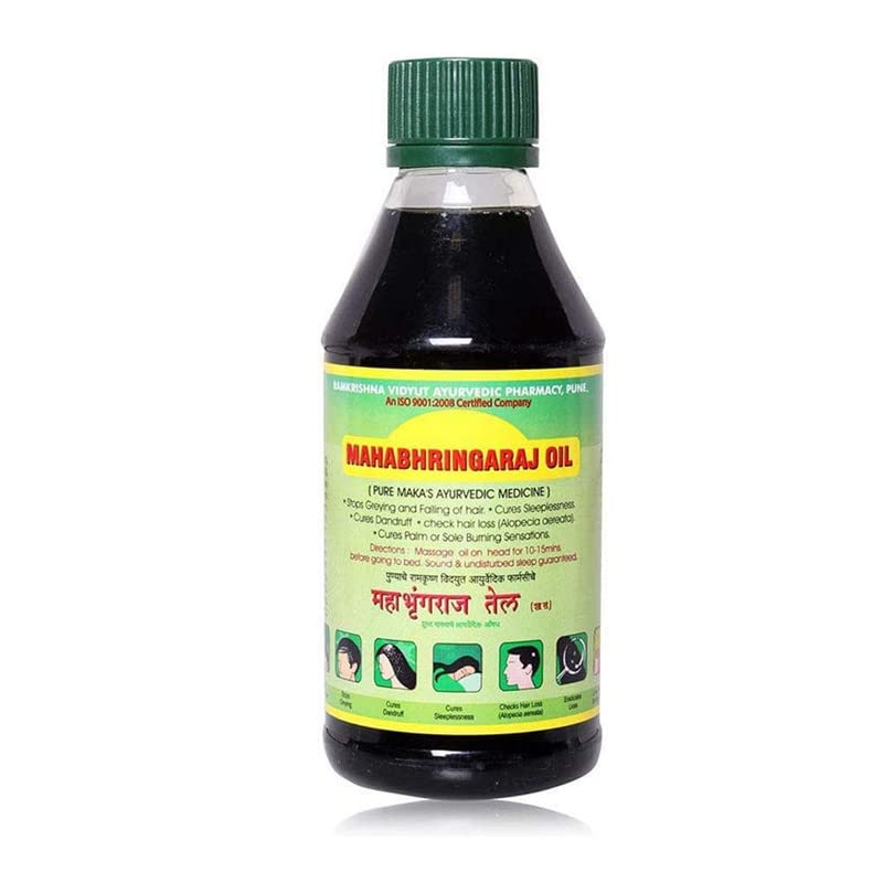 **Mahabhringaraj Ayurvedic Hair Oil for Hair Growth & Hair Fall Control - 300ml | Promotes Soft, Strong, Long & Thick Hair | Natural Remedy for Dry Scalp & Split Ends | Perfect for Daily Hair Care & Scalp Massage**