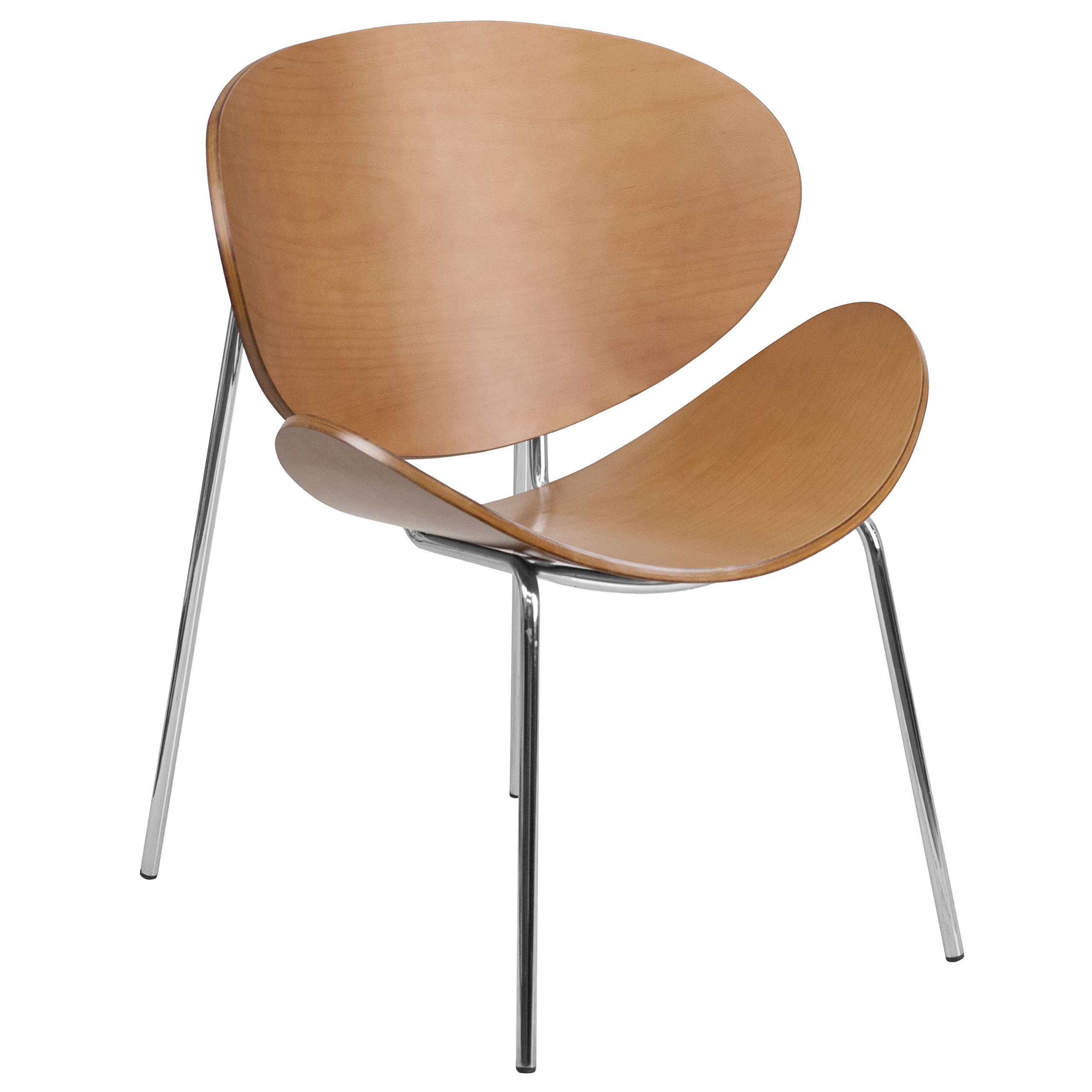 Flash Furniture Beech Bentwood Leisure Side Reception Chair - Comfortable & Stylish for Home, Office, or Waiting Room Use
