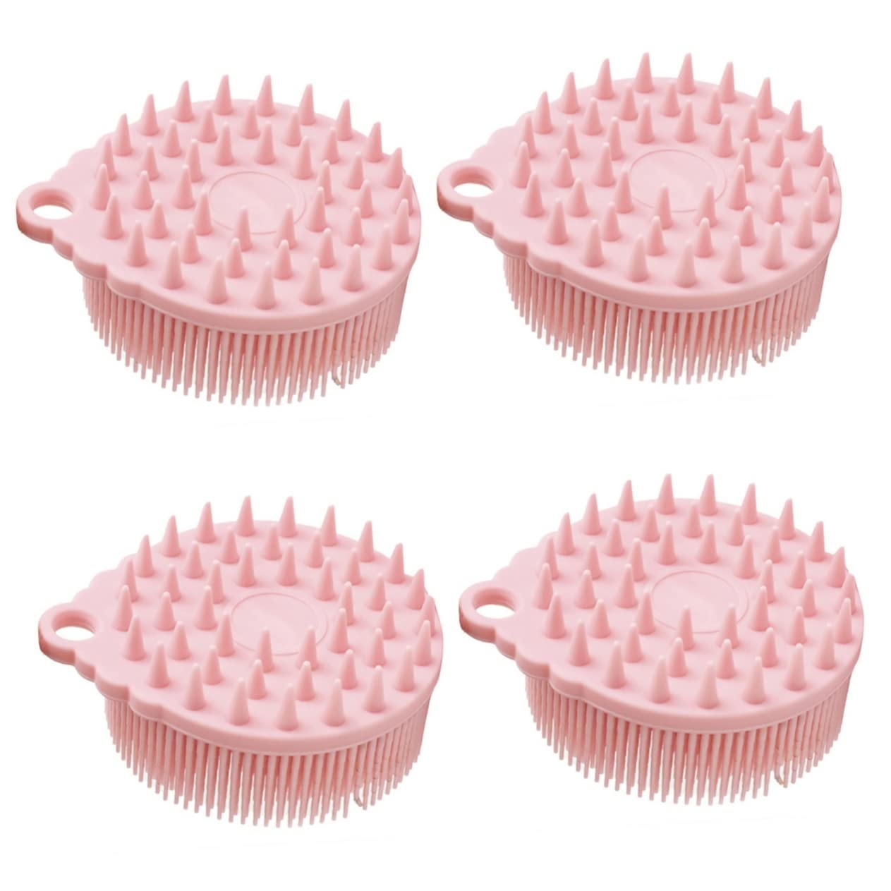 PLAFOPE 4pcs Sensory Brush for Kids - Silicone Hair & Body Scrubber for Bath Time Fun
