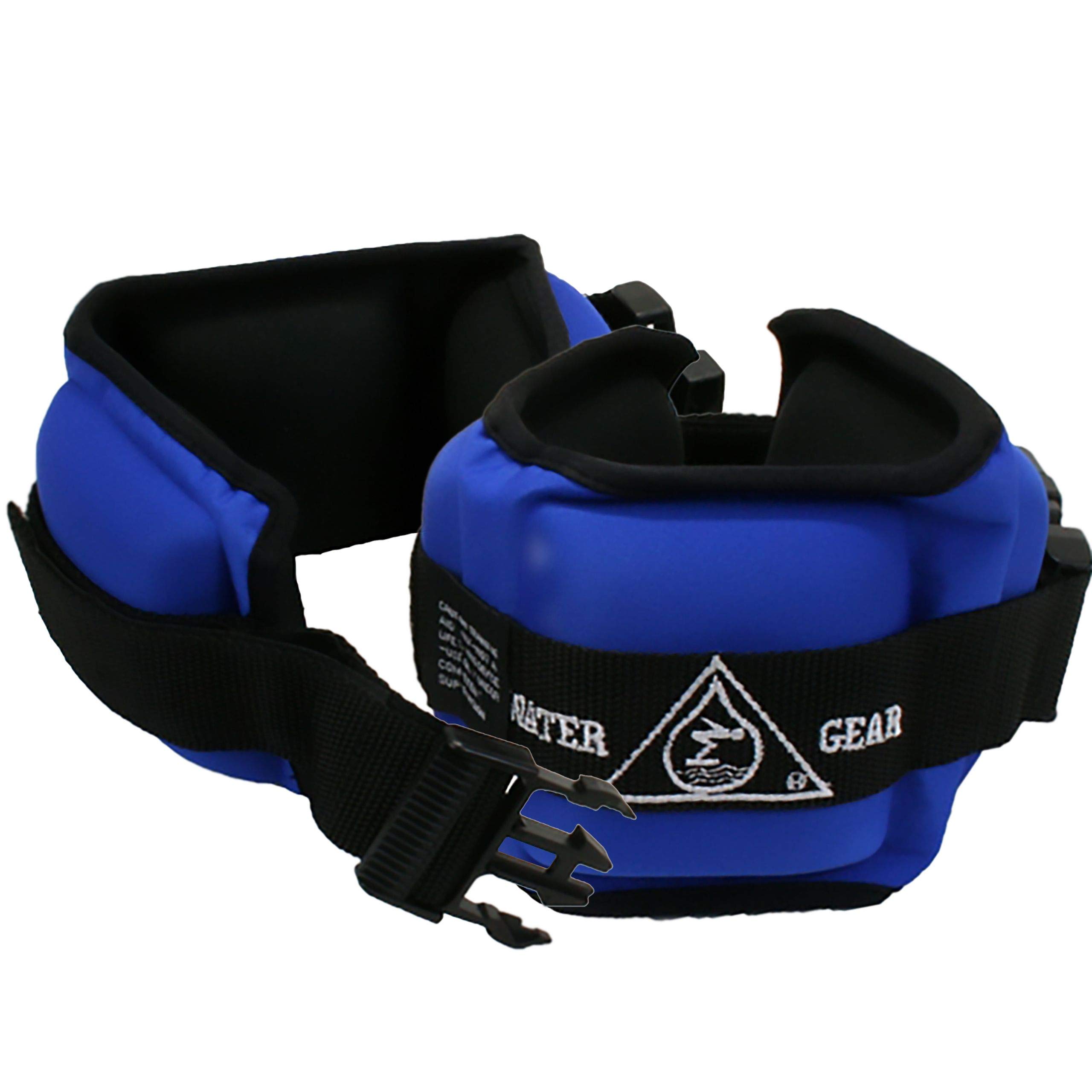 Water Gear Professional Aqua Cuffs - Adjustable Aqua Aerobics Fitness Bands for Ankle & Wrist - Swimming Pool Workout Equipment - Perfect for Water Aerobics, Swim Training & Aquatic Therapy