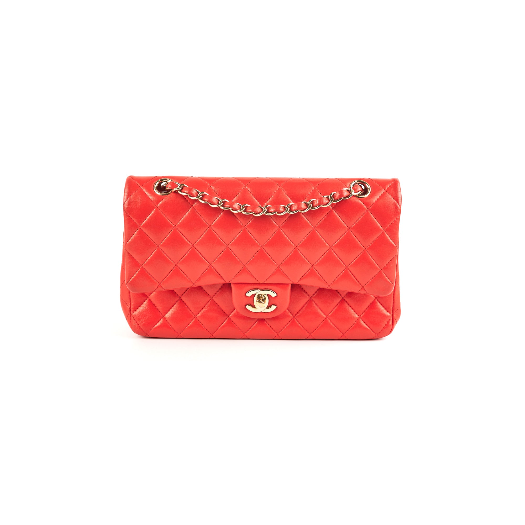 Chanel Medium/Large Classic Double Flap Bag in Red | Luxury Designer Handbag for Women | Perfect for Parties, Weddings & Everyday Elegance