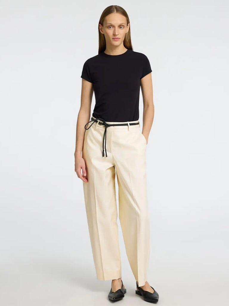 Premium Women's Merla Barrel Fit Trousers in Birch - Comfortable High-Waisted Wide Leg Pants for Work, Office & Casual Wear