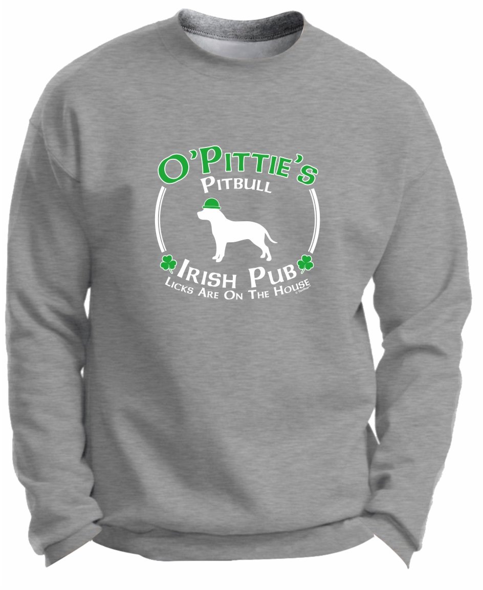 Premium Pitbull Crewneck Sweatshirt - St. Patrick's Day Irish Pub Dog Lover Gift - Comfortable Pullover for Dog Owners, Pub Crawls & Festive Celebrations