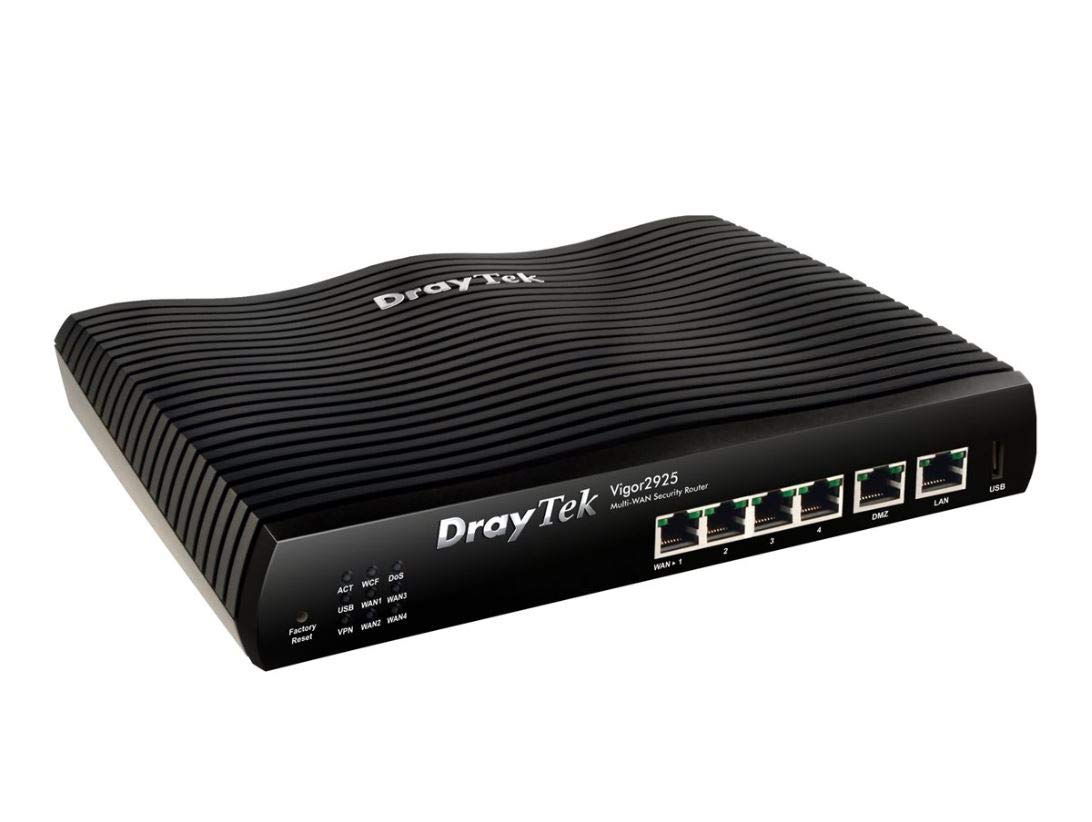 DrayTek Vigor 2925 Dual WAN VPN Wired Router - High-Speed Secure Networking for Home Office & Small Business | Remote Work & Online Gaming Ready