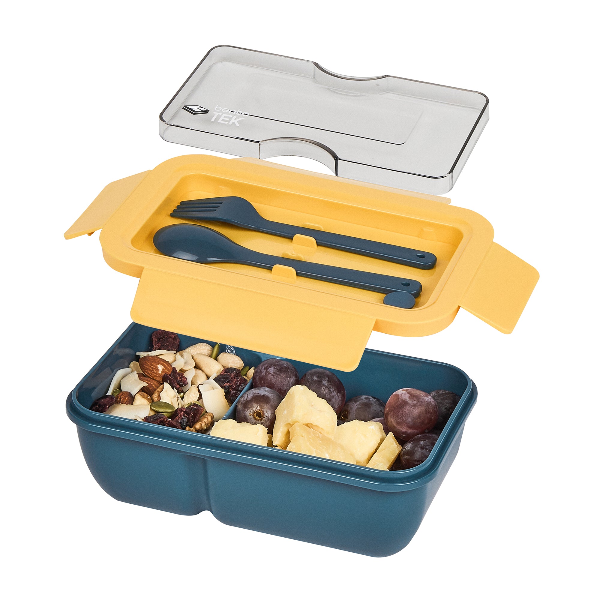 Bento Tek 29 oz BPA Free Lunch Box - Microwave Safe, Leak Proof, Includes Fork & Spoon (7.75