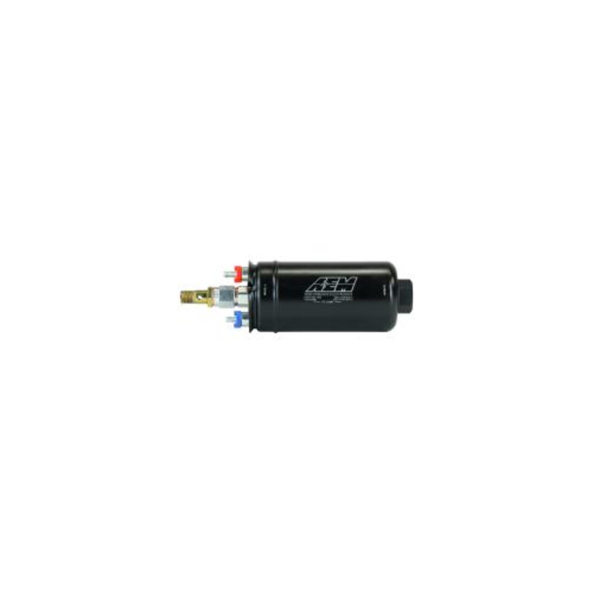 AEM 400LPH High Performance Inline Fuel Pump - M18x1.5 Female Inlet to M12x1.5 Male Outlet - Compatible with Turbocharged & High HP Vehicles - Perfect for Racing, Tuning & Performance Upgrades