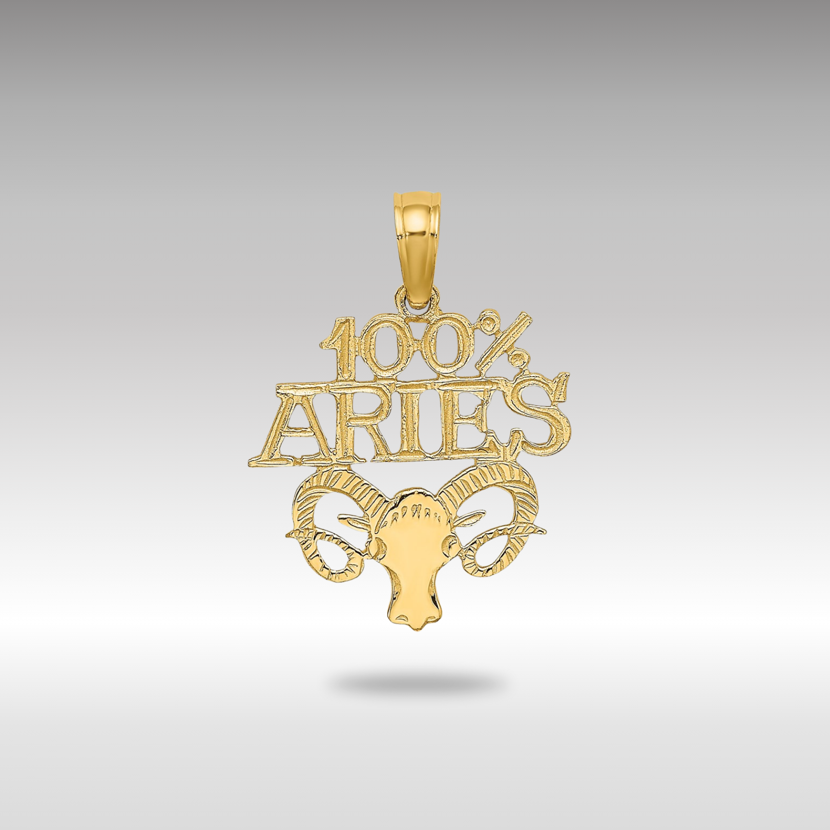 100% Gold ARIES Ram Zodiac Charm Pendant - Model D4054 for Necklace Jewelry & Astrology Gifts