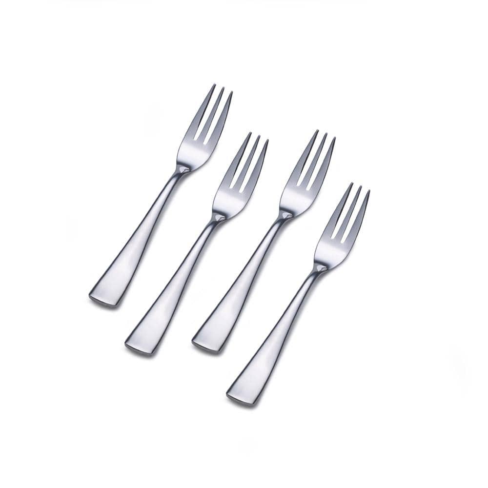 Premium Serena Set of 4 Stainless Steel Appetizer Forks - Elegant Dessert & Cocktail Party Utensils for Entertaining