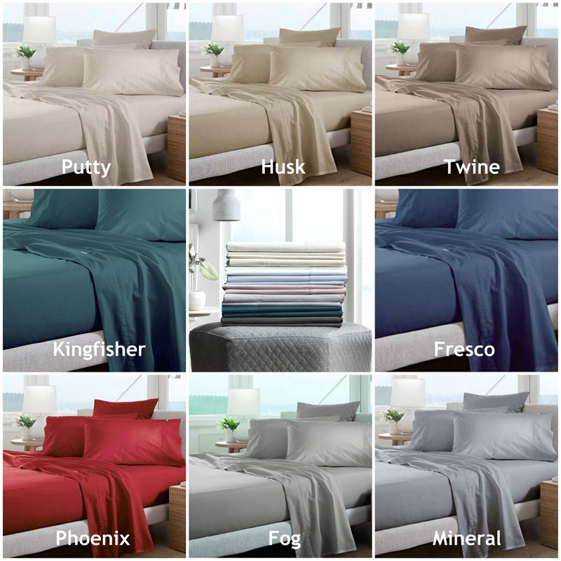 Sheridan Classic Percale 300 Thread Count Sheet Set - Single Bed Size - Premium Cotton Bedding for Cool & Comfortable Sleep - Perfect for Home, Dorm, or Guest Room