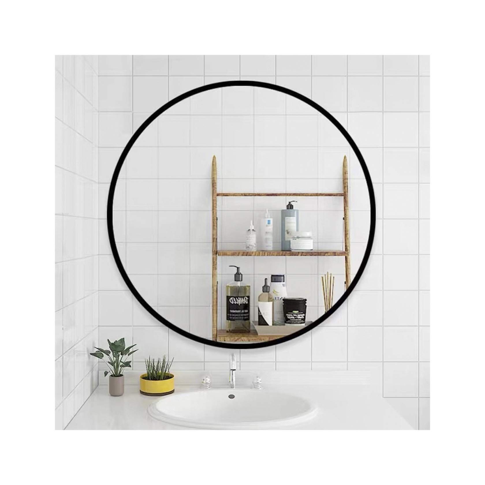 SuoANI 32 Inch Round Wall Mirror - Large Bathroom Vanity Mirror with Metal Frame for Makeup, Entryway Decor and Wall Decoration - Perfect for Modern Home, Bedroom & Dressing Room