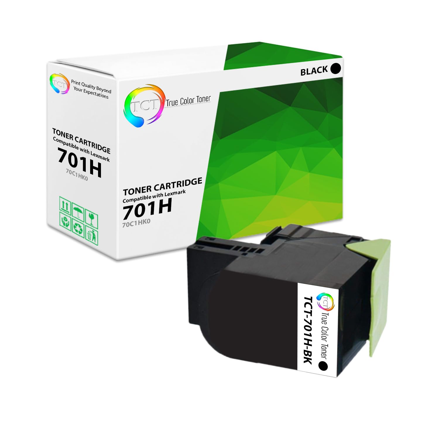 Premium TCT Toner Cartridge for Lexmark 701H 70C1HC0 - 4000 Pages - Works with CS310/410/510 Series for Office Printing