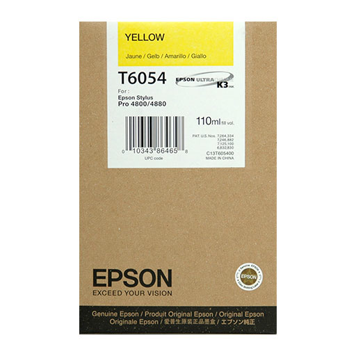 Epson T605400 Yellow Ultrachrome K3 Ink Cartridge - 110ml High-Yield Printer Ink for Professional Photo Printing & Art Reproduction | Compatible with Epson Stylus Pro Printers