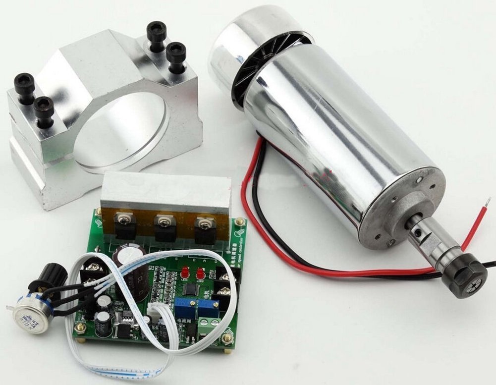 400W CNC Spindle Motor 12-60V DC, Aluminum Alloy Milling Motor with ER11 Collet & PWM Speed Controller - 3.175mm Shaft, 12000 RPM for CNC Router, Engraving Machine, Woodworking & Metal Cutting