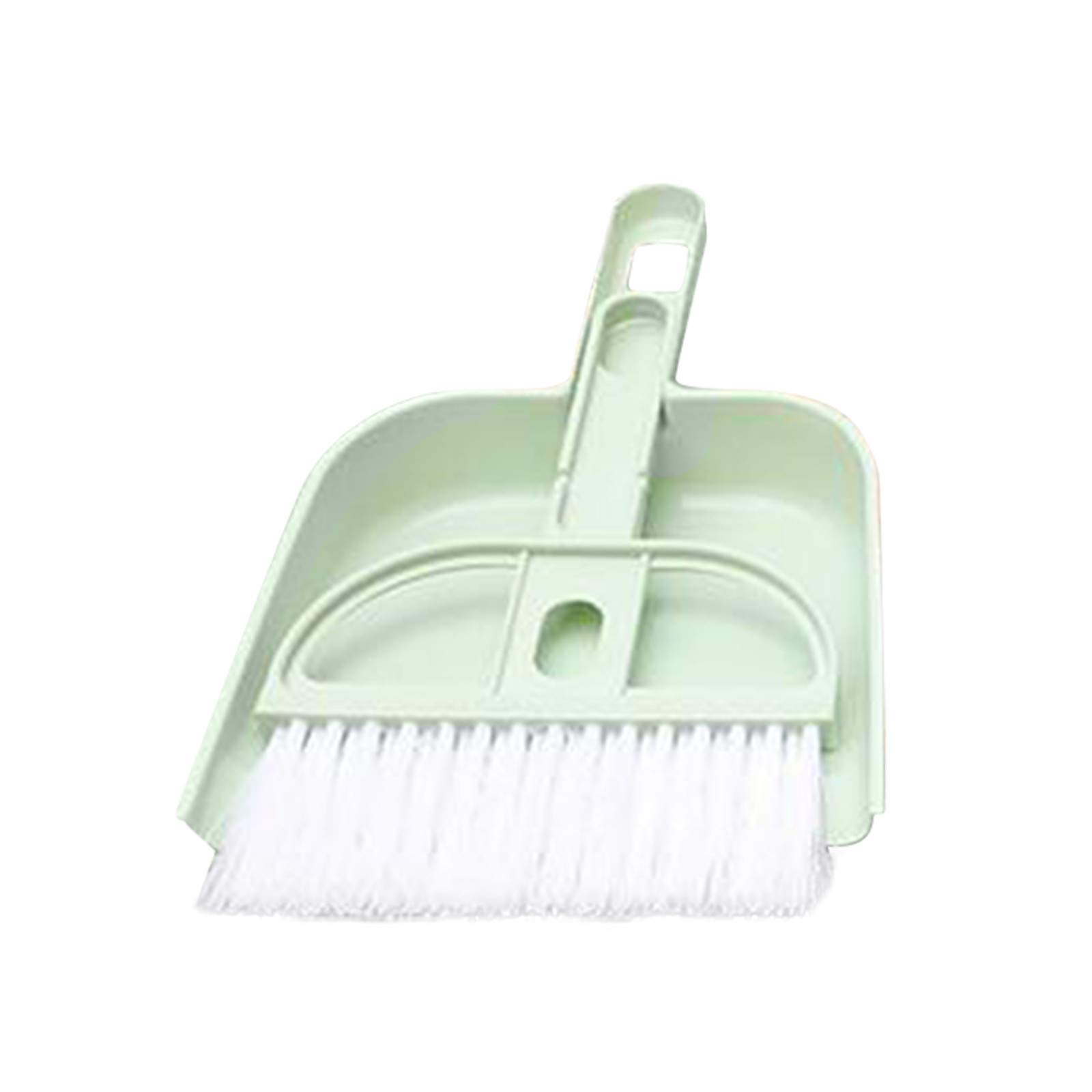 Jiajaja Broom and Dustpan Set with Wall Mount Holder - Portable Cleaning Tools for Home, Office, Pet Hair & Car - Green | Ideal for Kitchen, Garage & Indoor Cleaning