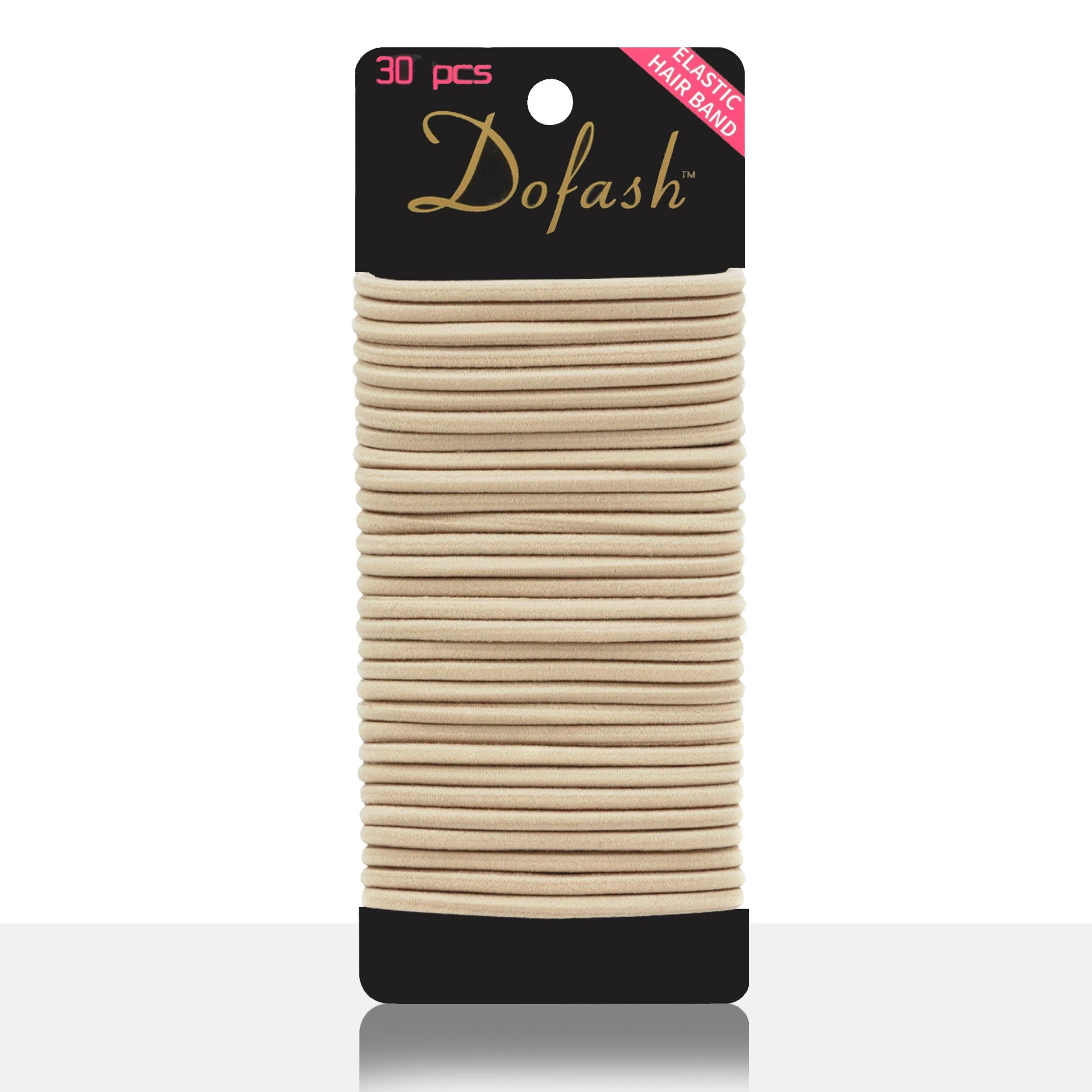 Dofash 30Pcs Blonde Hair Ties - No Damage Elastic Hair Bands & Rubber Bands for Women, Soft & Gentle Hair Accessories (Blonde/Beige) - Perfect for Workouts, Yoga, Office & Everyday Styling
