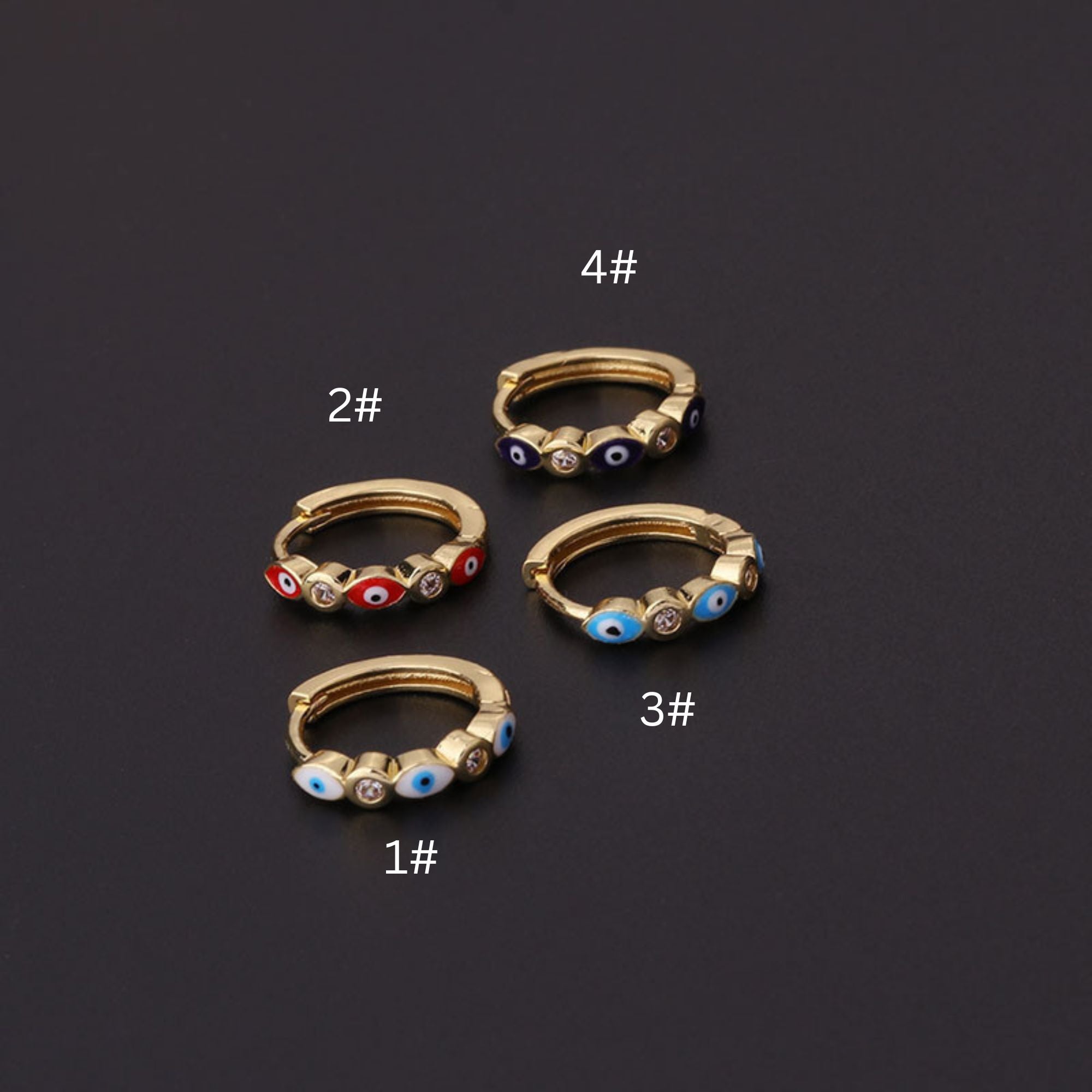 18K Gold Boho Cartilage Hoop Earrings with Evil Eye Charm - Trendy Cartilage Piercing Jewelry for Women | Perfect for Everyday Wear, Boho Fashion & Spiritual Protection