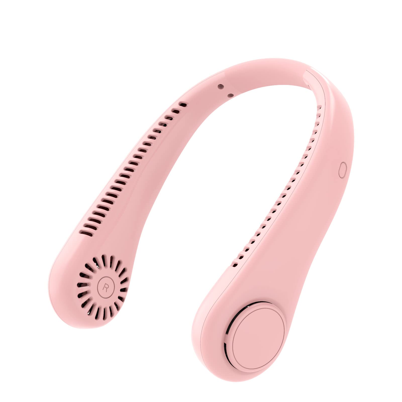 3-Speed USB Rechargeable Neck Fan - Silent No Blade Design, Lightweight & Portable for Indoor, Outdoor, Office, Gym, Travel - Pink Cooling Personal Fan