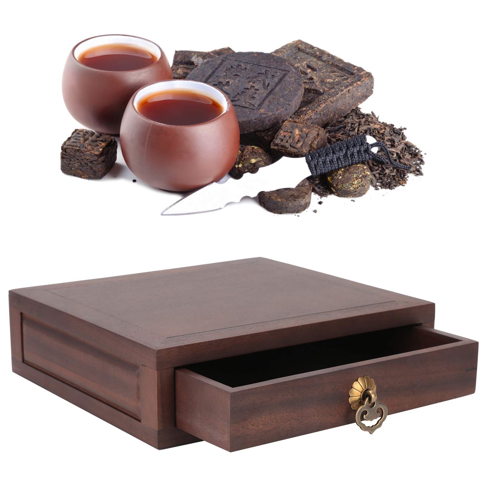 Premium CHICIRIS Tea Storage Box with Secure Metal Lid - Airtight Tea Cake Container for Loose Leaf & Puerh Tea - Perfect for Home, Office & Tea Ceremony Storage