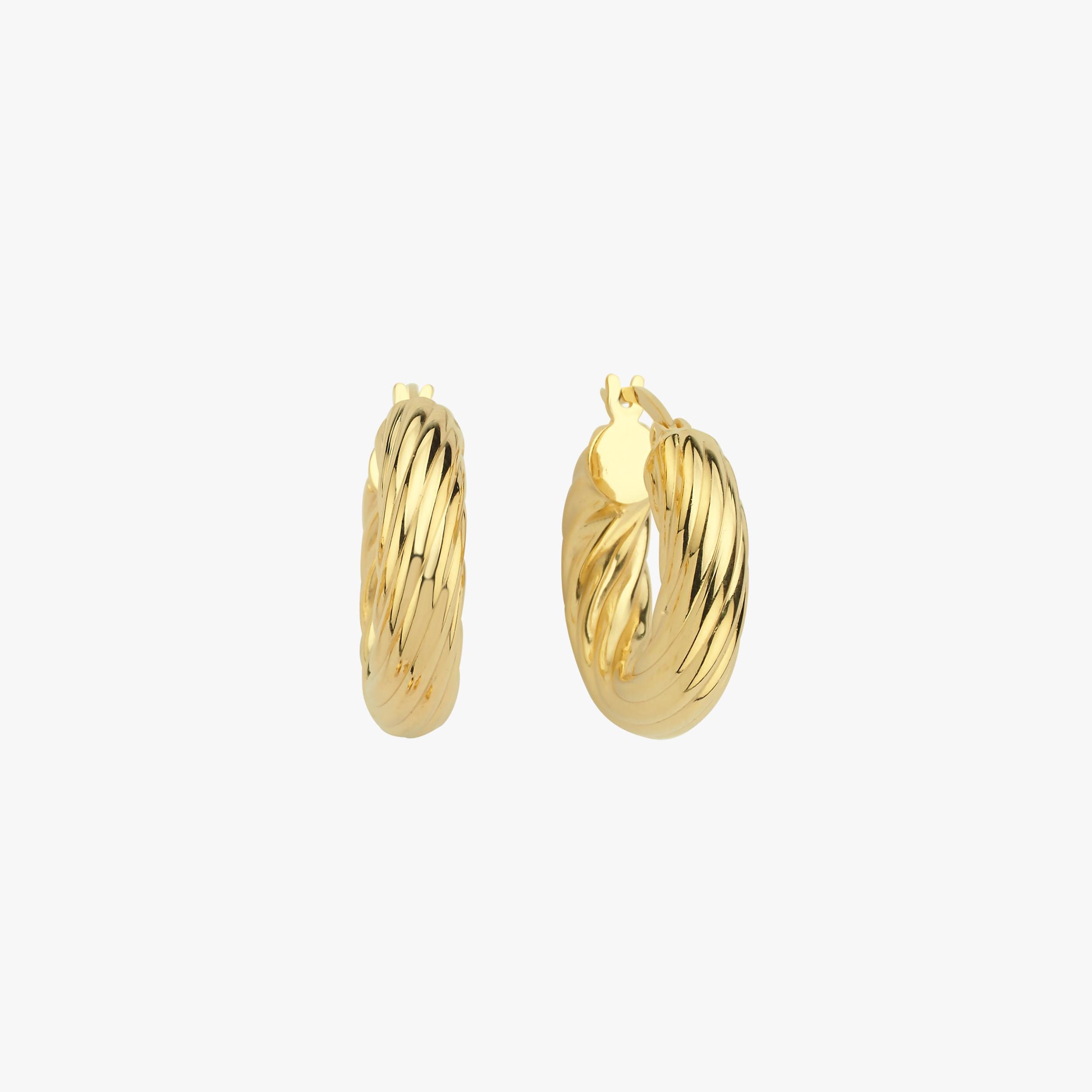 18K Gold Vermeil Chunky Hoop Earrings for Women - Trendy Statement Jewelry for Party, Wedding & Everyday Wear