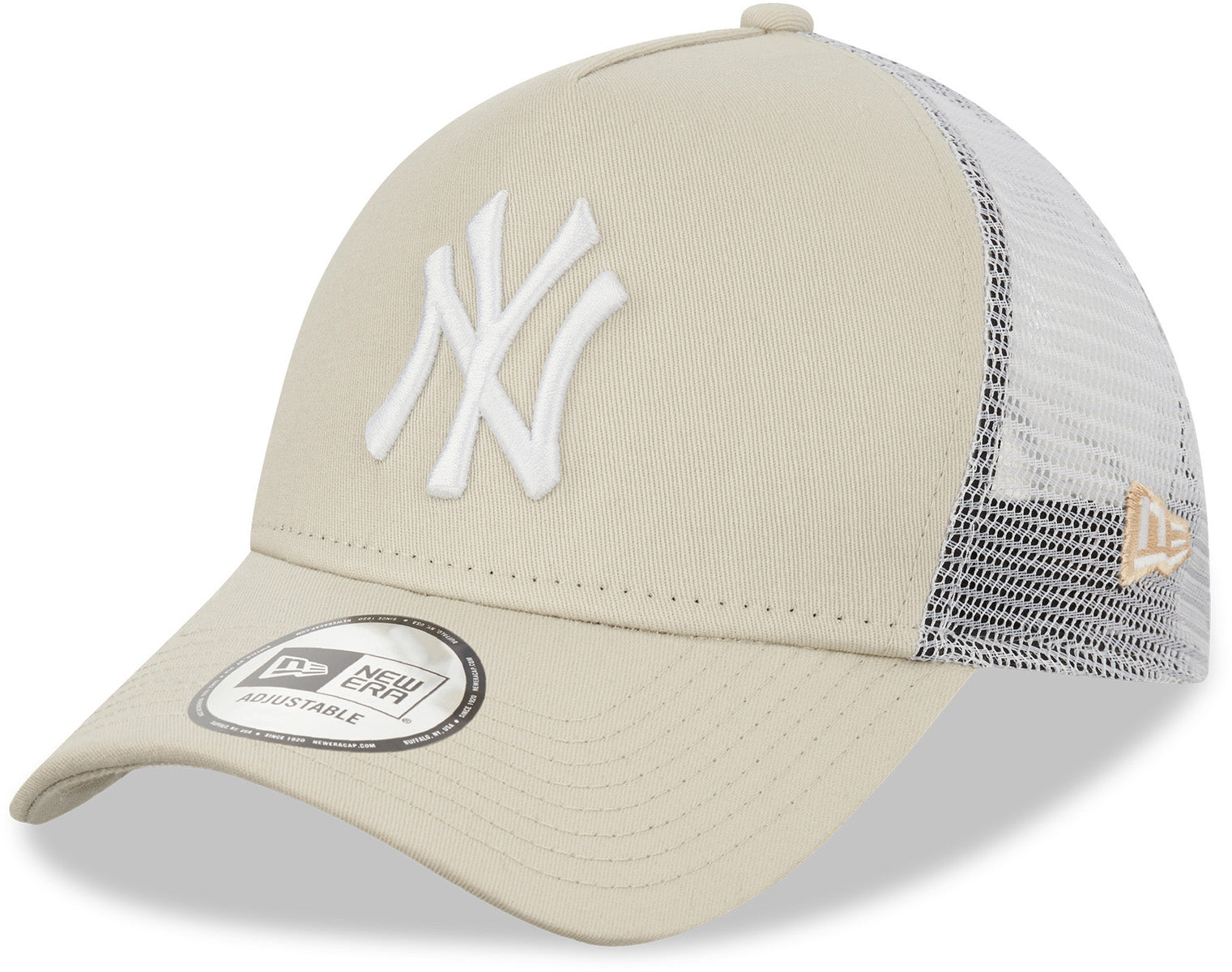 New York Yankees New Era League Essential A-Frame Stone Trucker Cap - Stylish Baseball Hat for Fans, Sports Events & Casual Wear
