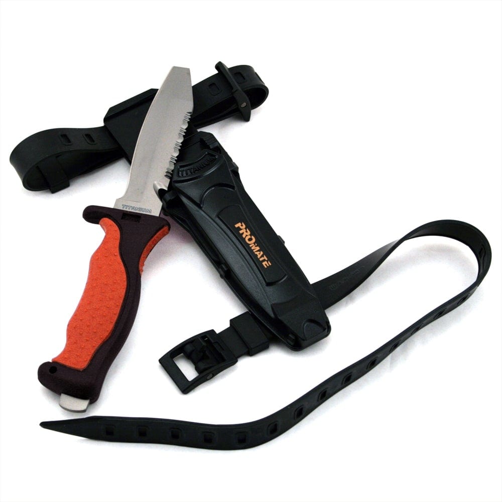 Premium Titanium Dive Knife - Corrosion-Resistant Underwater Knife for Scuba Diving, Spearfishing & Marine Activities | Lightweight & Durable Dive Gear