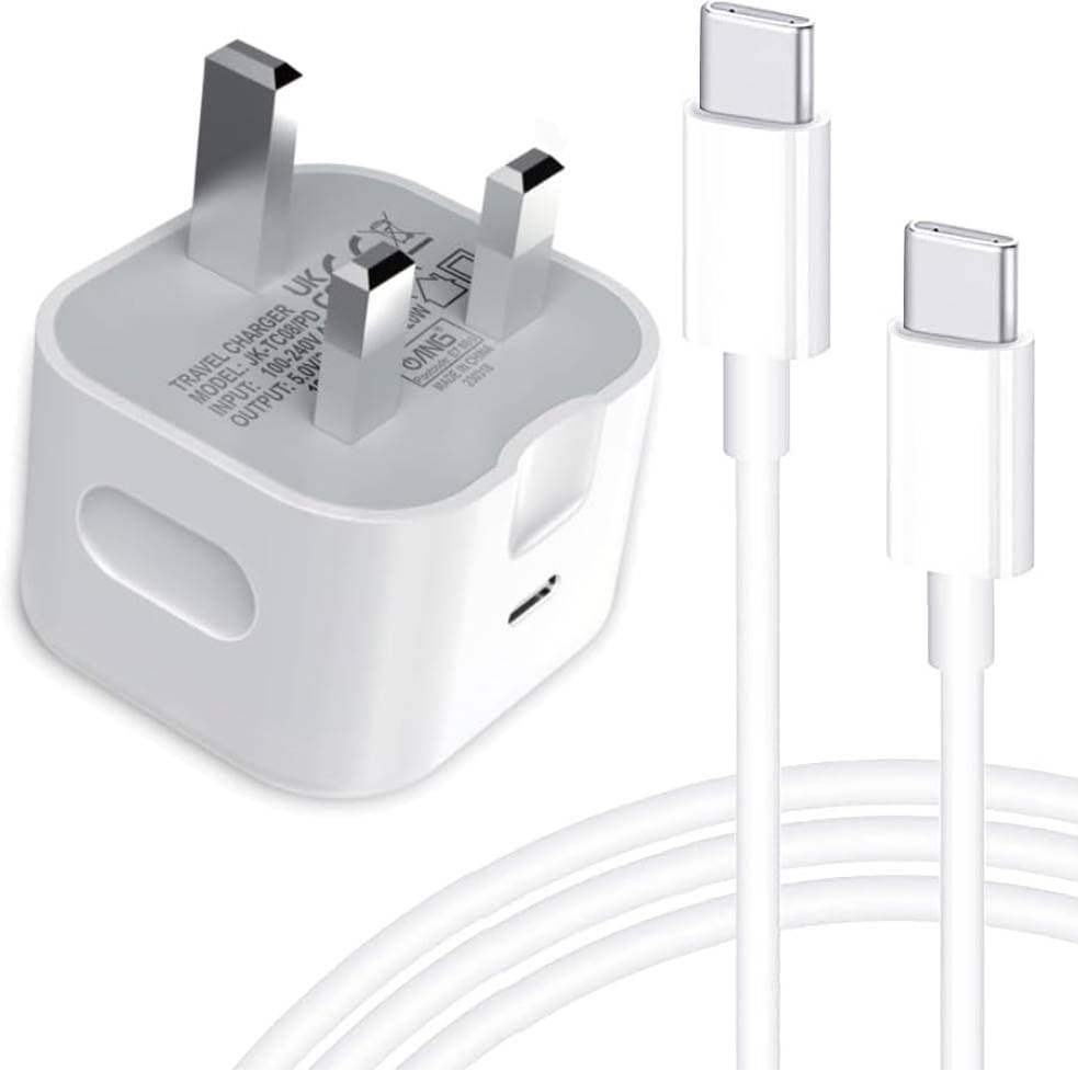 20W USB C Fast Charger Plug - PD Power Adapter for iPhone 15/14/13/12/11 Pro Max, iPad, Samsung Galaxy - Includes USB C to C Cable - Perfect for Travel, Home & Office Charging