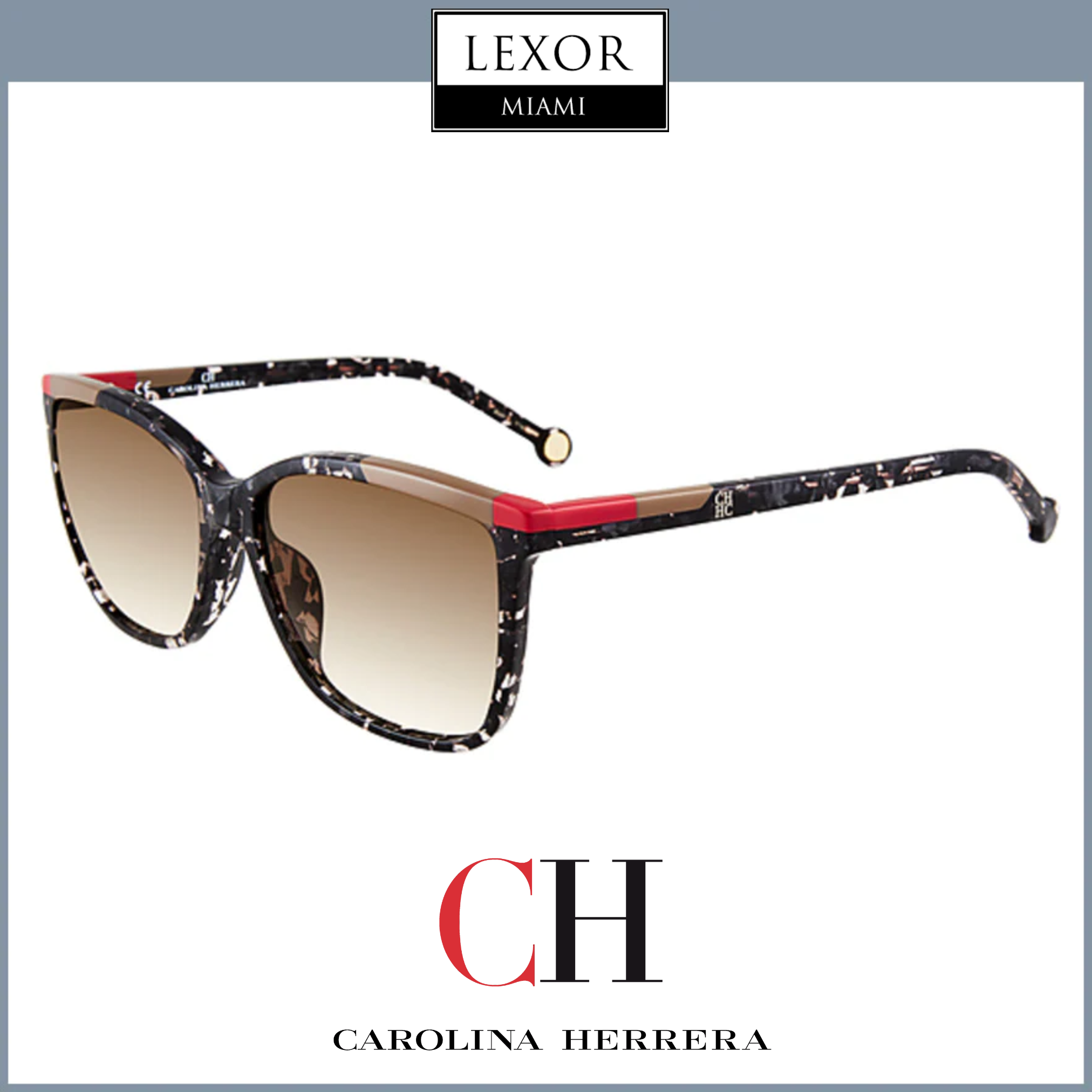 Carolina Herrera SHE821 0869 Women's Designer Sunglasses - UV Protection, Fashionable & Lightweight for Outdoor Activities, Beach & Driving